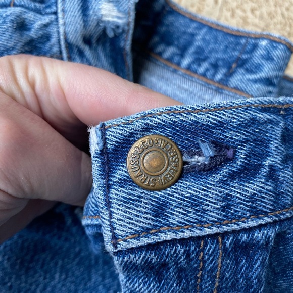 LEVI’S Vintage Brown Tag Denim Blue Made In USA Jean Skirt Size 11 Or 26” Waist - Picture 5 of 10